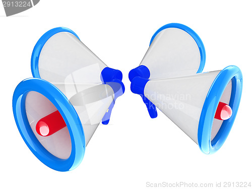 Image of Loudspeakers as announcement icon. Illustration on white 