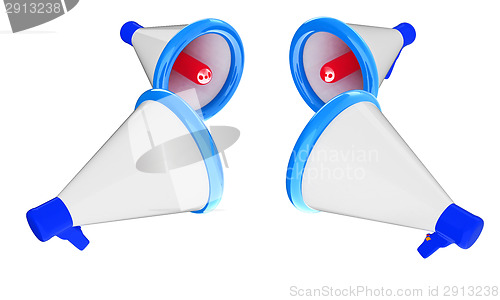 Image of Loudspeakers as announcement icon. Illustration on white 