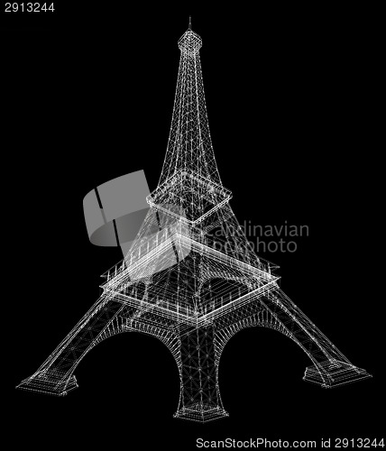 Image of 3d Eiffel Tower render