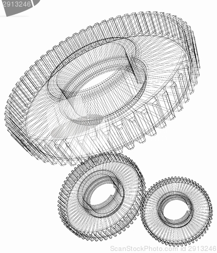 Image of Gear set on white background 