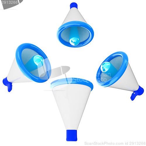 Image of Loudspeakers as announcement icon. Illustration on white 