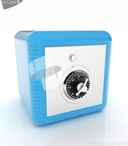 Image of illustration of security concept with metal safe