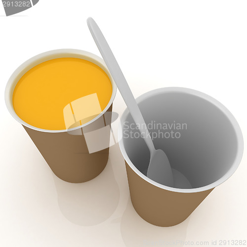 Image of Orange juice in a fast food dishes