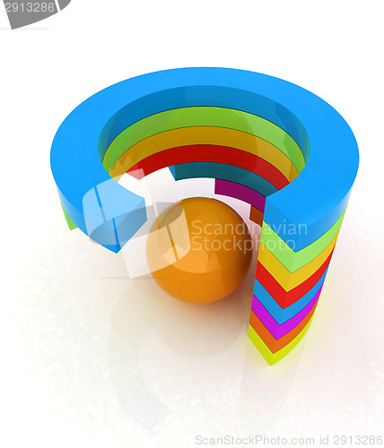 Image of Abstract colorful structure with ball in the center 