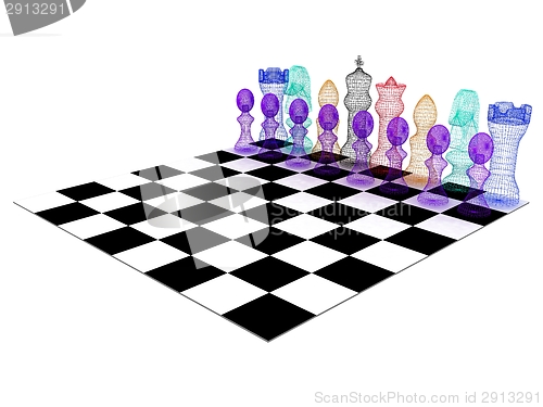 Image of Chessboard with chess pieces