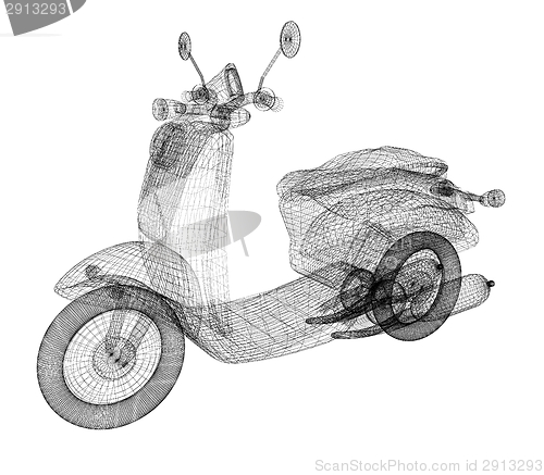 Image of Vintage Retro Moped. 3d model