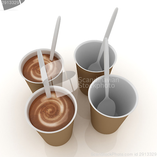 Image of Coffe in fast-food disposable tableware