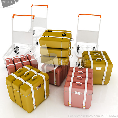 Image of Trolley for luggage at the airport and luggage