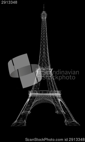 Image of 3d Eiffel Tower render