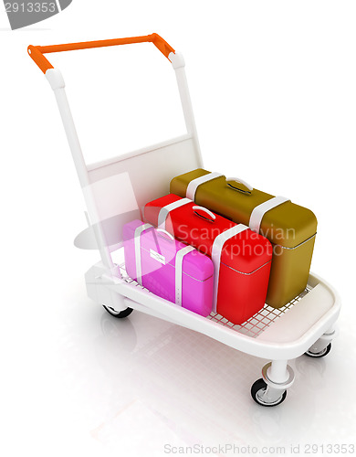 Image of Trolley for luggage at the airport and luggage