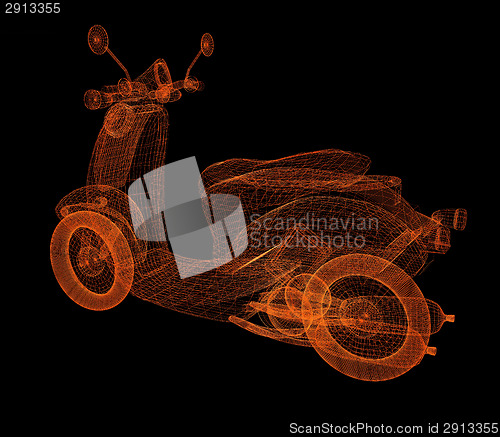 Image of Vintage Retro Moped. 3d model