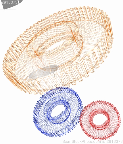 Image of Gear set on white background 