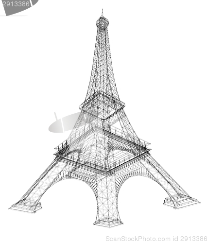 Image of 3d Eiffel Tower render