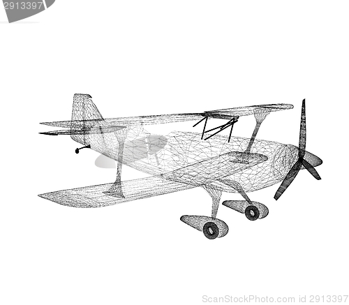 Image of retro airplane isolated on white background 