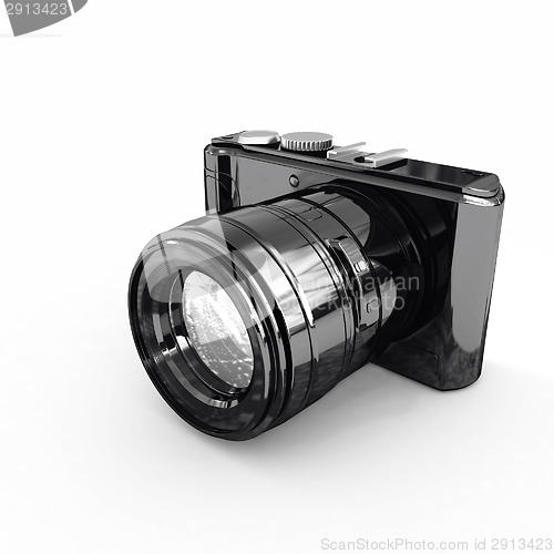Image of 3d illustration of photographic camera
