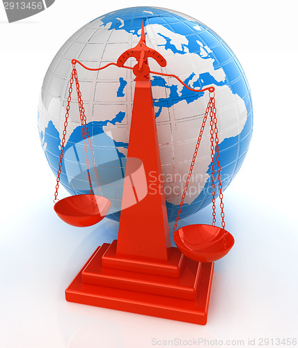 Image of 3d scale and Earth