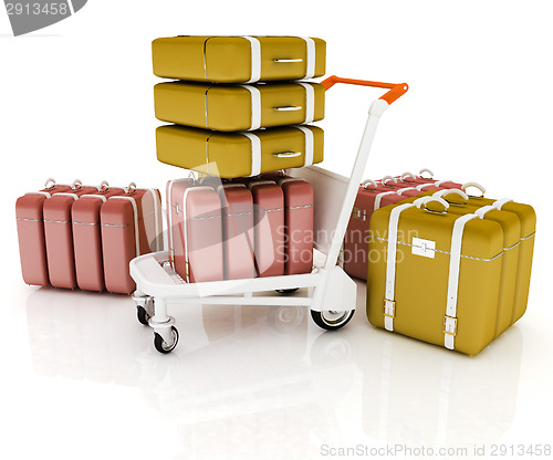 Image of Trolley for luggage at the airport and luggage