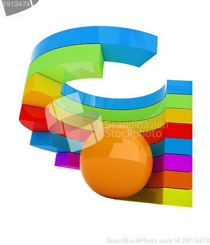 Image of Abstract colorful structure with ball in the center 