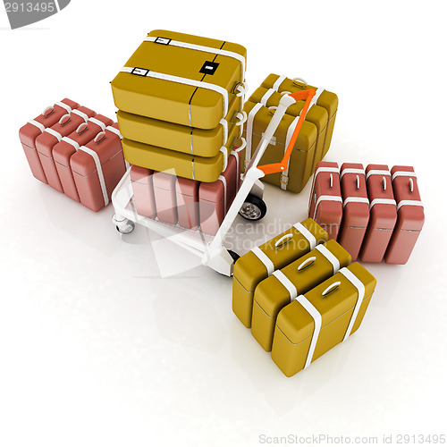 Image of Trolley for luggage at the airport and luggage