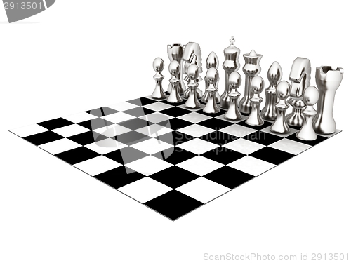 Image of Chessboard with chess pieces