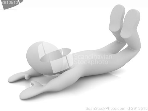 Image of 3d man isolated on white. Series: morning exercises - flexibilit