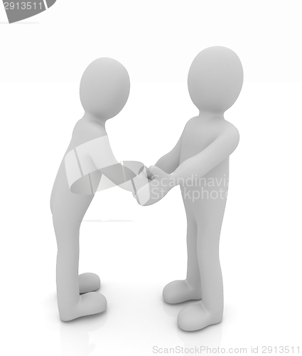 Image of Handshake. 3D mans 