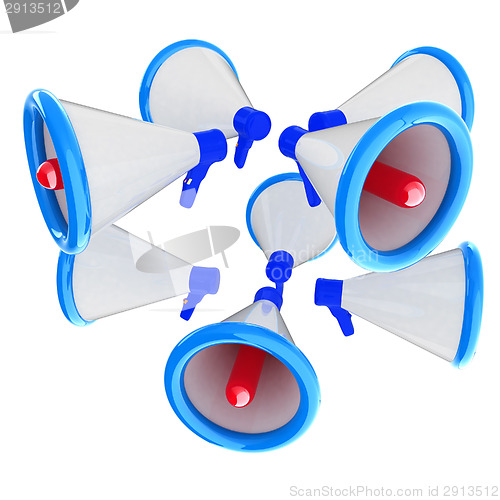 Image of Loudspeakers as announcement icon. Illustration on white 