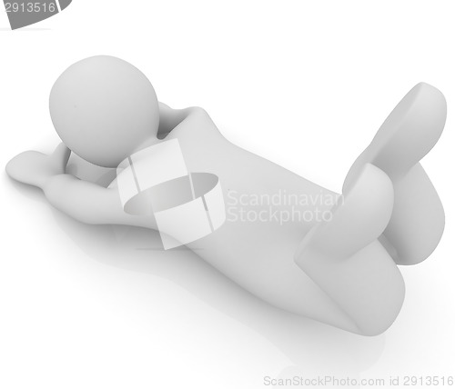 Image of 3d man isolated on white. Series: morning exercises - flexibilit