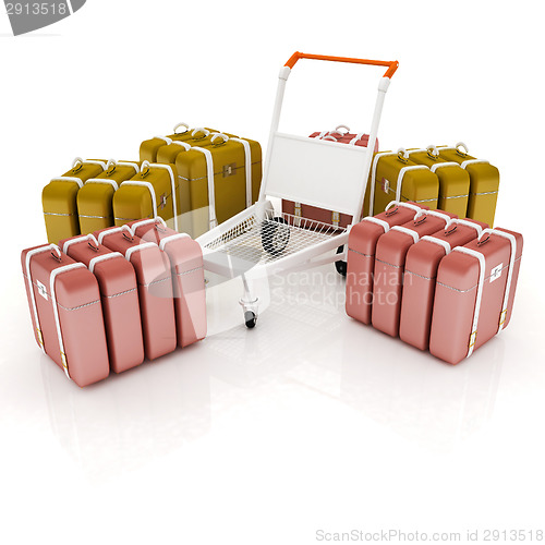 Image of Trolley for luggage at the airport and luggage