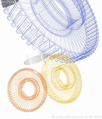 Image of Gear set on white background 
