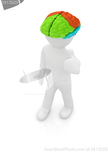 Image of 3d people - man with a brain