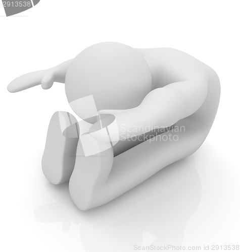 Image of 3d man isolated on white. Series: morning exercises - flexibilit