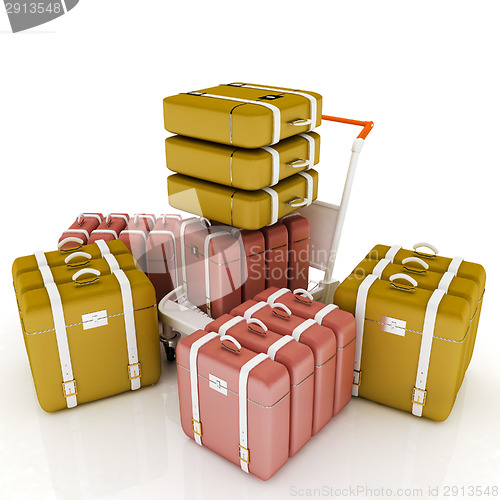 Image of Trolley for luggage at the airport and luggage