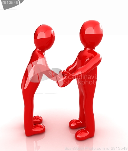 Image of Handshake. 3D mans 