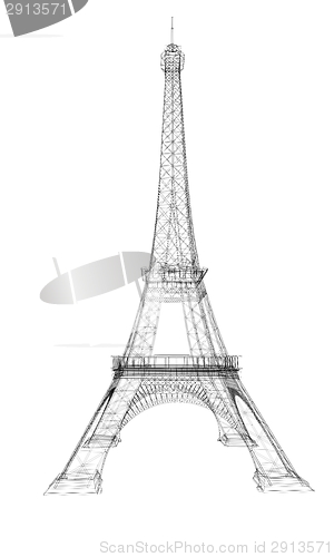 Image of 3d Eiffel Tower render