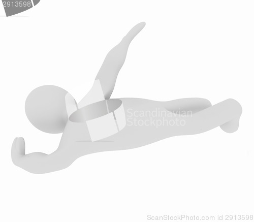 Image of 3d man isolated on white. Series: swimming