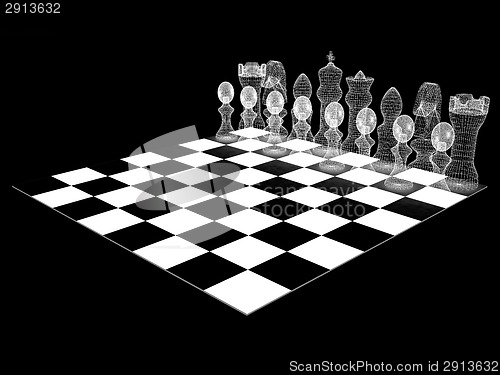 Image of Chessboard with chess pieces