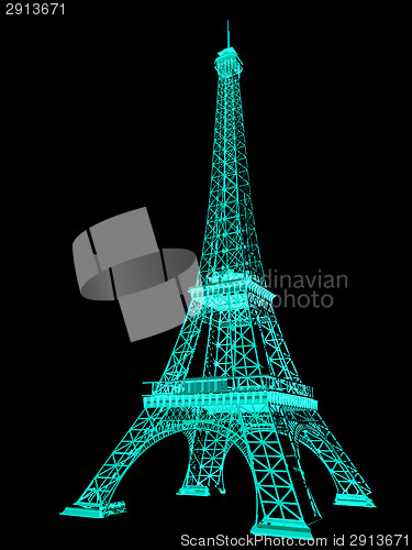 Image of 3d Eiffel Tower render