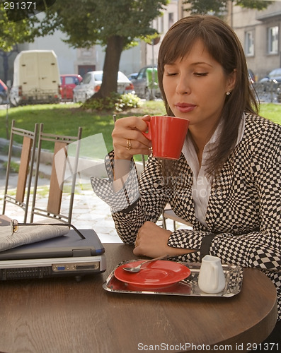Image of Enjoying coffee