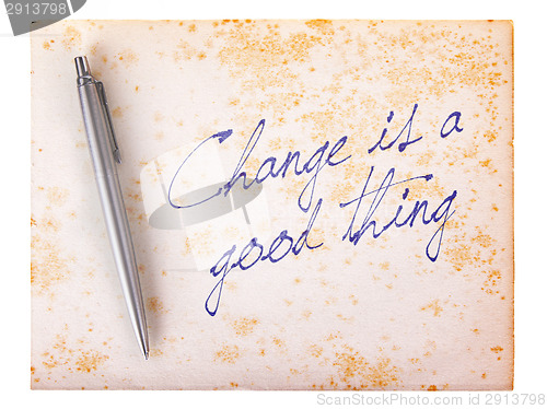 Image of Old paper grunge background - Change is a good thing
