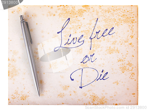 Image of Old paper grunge background - Live free or die