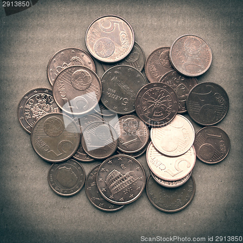Image of Retro look Euro coins