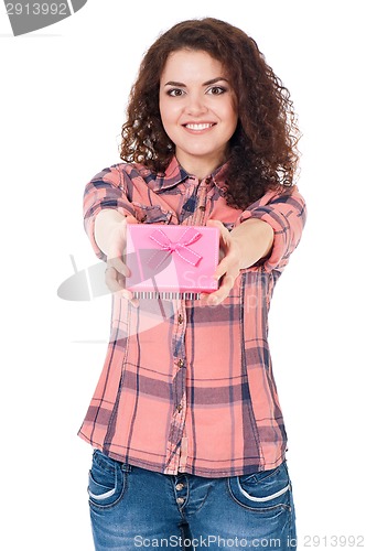 Image of Girl with gift box