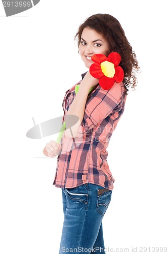 Image of Girl with big flower