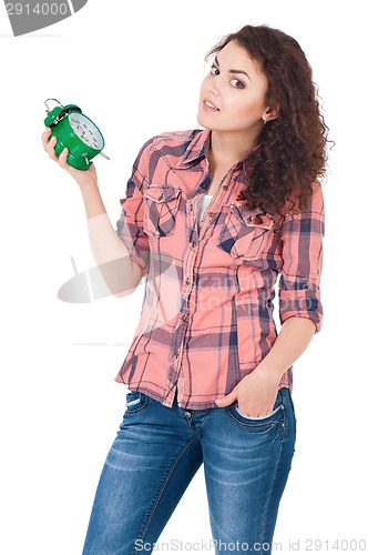 Image of Girl with alarm clock