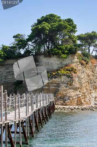 Image of Bridge to Agios Sostis island in Greece