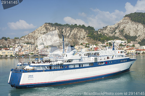 Image of Ship sailing in Zante coast on Zakynthos island