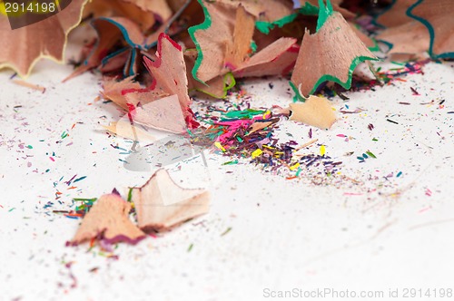 Image of Shavings of colored pencils