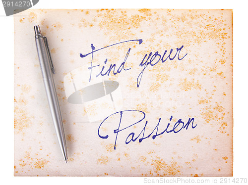 Image of Old paper grunge background - Find your passion