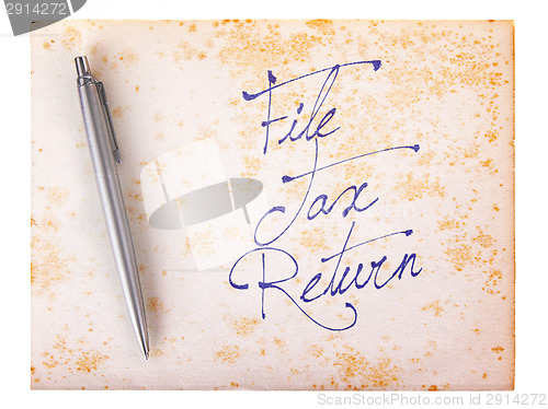 Image of Old paper grunge background - File tax return
